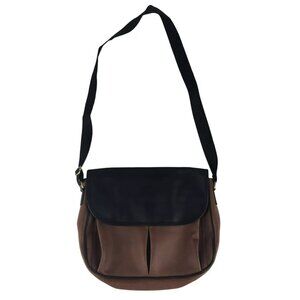 Alba‎ Crossbody Handbag Womens Brown Black Leather Adjustable Strap Classic